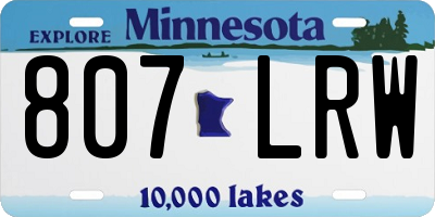 MN license plate 807LRW