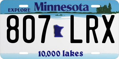 MN license plate 807LRX