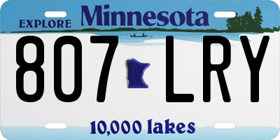MN license plate 807LRY