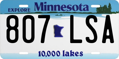MN license plate 807LSA