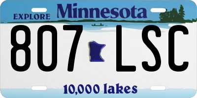 MN license plate 807LSC