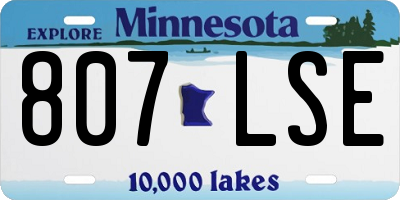 MN license plate 807LSE