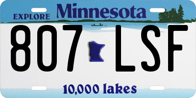 MN license plate 807LSF