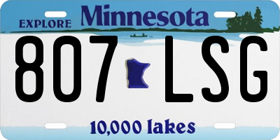 MN license plate 807LSG