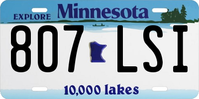 MN license plate 807LSI