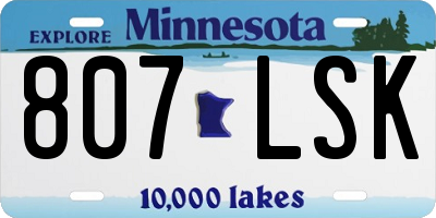 MN license plate 807LSK