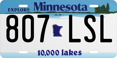 MN license plate 807LSL