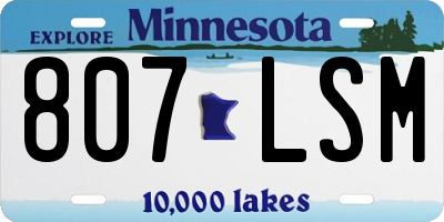 MN license plate 807LSM