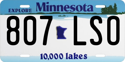 MN license plate 807LSO