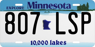 MN license plate 807LSP