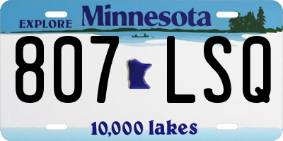 MN license plate 807LSQ