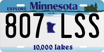 MN license plate 807LSS