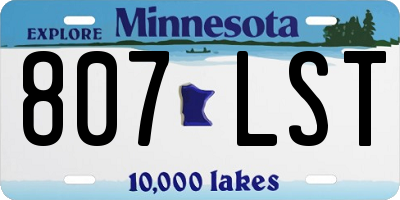 MN license plate 807LST