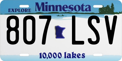 MN license plate 807LSV