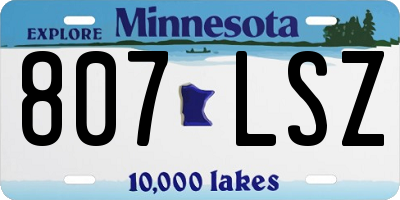 MN license plate 807LSZ