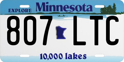 MN license plate 807LTC