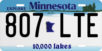 MN license plate 807LTE