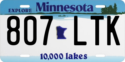 MN license plate 807LTK