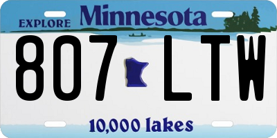 MN license plate 807LTW