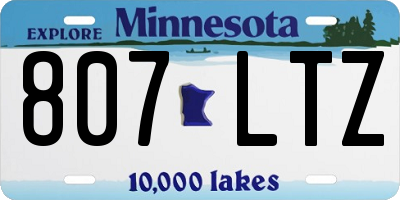 MN license plate 807LTZ