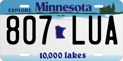 MN license plate 807LUA