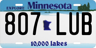 MN license plate 807LUB