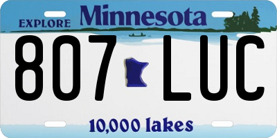 MN license plate 807LUC