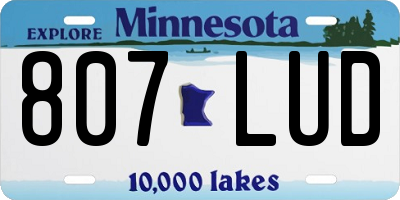 MN license plate 807LUD