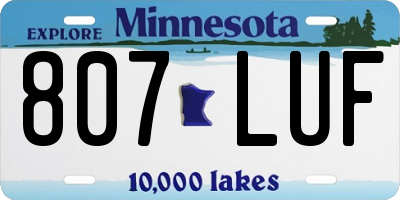 MN license plate 807LUF