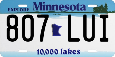 MN license plate 807LUI