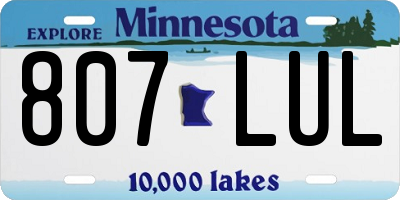 MN license plate 807LUL