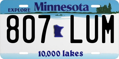MN license plate 807LUM