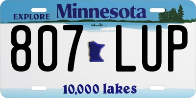 MN license plate 807LUP