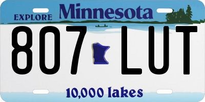 MN license plate 807LUT