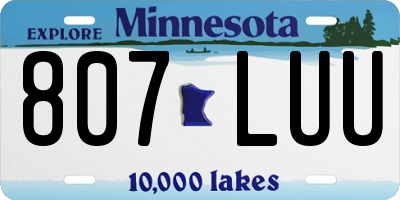 MN license plate 807LUU