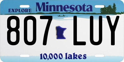 MN license plate 807LUY