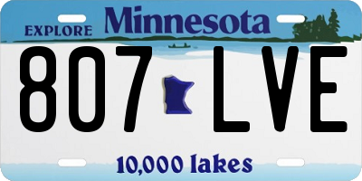 MN license plate 807LVE