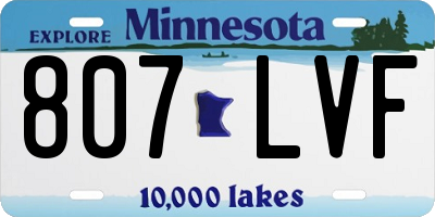 MN license plate 807LVF