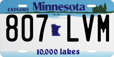 MN license plate 807LVM