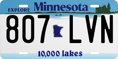 MN license plate 807LVN