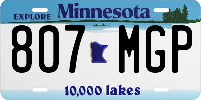 MN license plate 807MGP