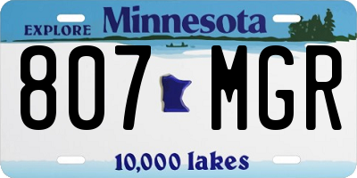 MN license plate 807MGR