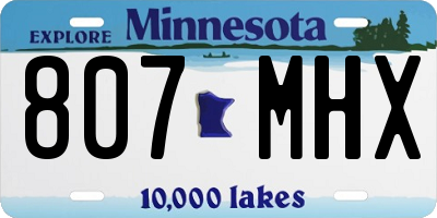 MN license plate 807MHX
