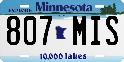 MN license plate 807MIS