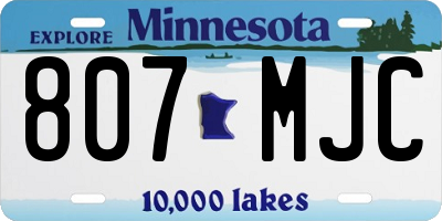 MN license plate 807MJC