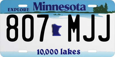 MN license plate 807MJJ