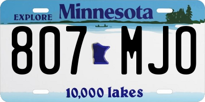 MN license plate 807MJO