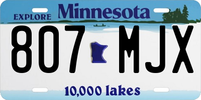 MN license plate 807MJX