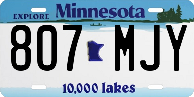 MN license plate 807MJY
