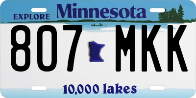MN license plate 807MKK